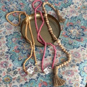 Three🩷💛🤎Wooden Beaded Garlands